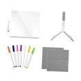 thumbnail image 3 of yuksok LED Note Board Creative Double Sided Erasable for Kids with Stand with Light 20cmx20cm, 3 of 5