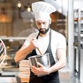 thumbnail image 4 of 4 Pcs Adjustable Kitchen Hat Women Men, Unisex Chef Cook Hats, Professional Polycotton Chef Toque, Breathable Kitchen Chef Cap for Pastry Chef Restaurant Barbecue, 4 of 5