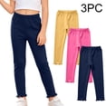 thumbnail image 2 of Hellosay Toddler 3 Pack Leggings Cotton Elastic Waist Ruffle Hem Strecth Comfortable Solid Casual Dance Pants Size 1-9, 2 of 9