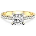 thumbnail image 3 of Cushion Shape 2 Carat IGI Certified Lab Grown Diamond Ring | 14K Yellow Gold | Sara Tapered Eternity Lab Diamond Engagement Ring | FG-VS1-VS2 Quality Friendly Diamonds, 3 of 5