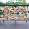 thumbnail image 2 of TOPCHANCES Bench Cushion Swing Chair Cushion Replacement Seat Pad 2-3 Seater Water Repellent Bench Cushion with Ties for Outdoor Garden Patio Furniture, Grey & Leaves, 100cmx100cm, 2 of 8