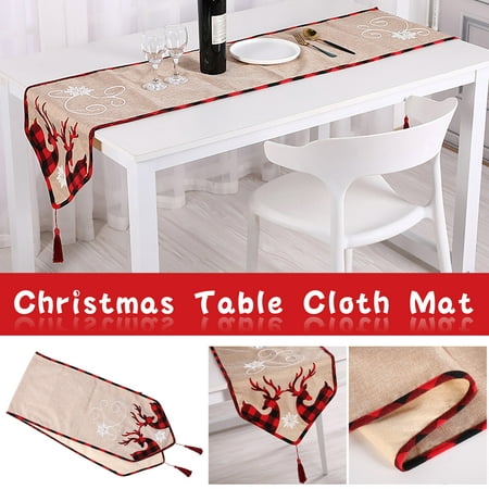 

TMOYZQ Christmas Decorations Indoor Outdoor Christmas Decoration Table Runner Christmas Double Deer Tablecloth Christmas Decoration Supplies Christmas Tablecloth