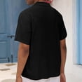 thumbnail image 5 of Vetsdori Mens Short Sleeve Shirts Polo Collar Dress Shirts Pockets Office Summer Button up Cotton Linen Casual Plain T-Shirts for Men Gift for Men, 5 of 9