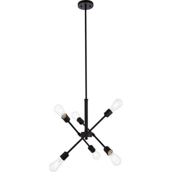 AXEL Pendant Mid-Century Modern 6-Light Black Metal Brass Bronze Adjustable