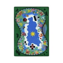 Joy Carpets 1924C 5 ft. 4 in. x 7 ft. 8 in. Alphabet Railway Classroom Kid Essentials Rectangle Rug  Multicolor