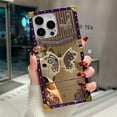 thumbnail image 5 of for iPhone 16 Plus Case with Kickstand, Glitter Foldable Cute Bling Butterfly Stand Soft Cover Mirror Back Golden Plated Shockproof Protective Elegant Woman Girly for iPhone 16 Plus (Purple), 5 of 13