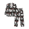 thumbnail image 1 of Fotbe Laying Hens And Roosters Pijama de Hombre con Estampado de Manga Larga, Conjunto de 2 Piezas, Ropa de Dormir Suave y Cómoda con Bolsillos-Small, 1 of 7