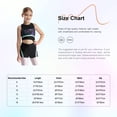 thumbnail image 5 of inlzdz Kids Girls Stylish Print Patchwork Jumpsuit Sleeveless Cutout Bodysuit for Sports Exercise Colorful Stripe 12, 5 of 5