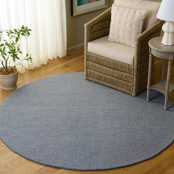 SAFAVIEH Abstract Neeha Distressed Area Rug, Gray/Denim, 6' x 6' Round