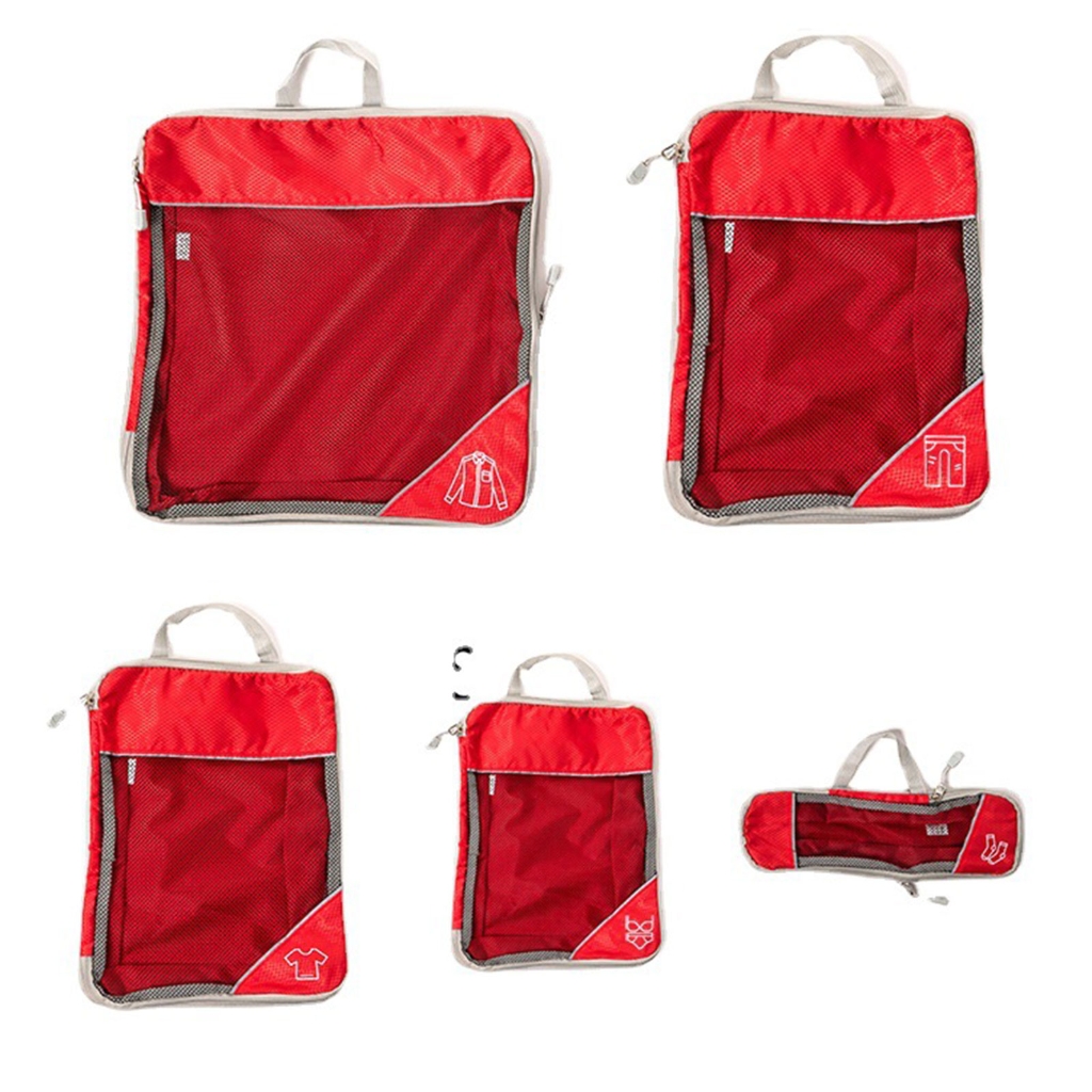 Compressed Packing Cubes Travel Storage Bag Set Mesh Visual Luggage Organizer Portable Lightweight Suitcase Pouch
