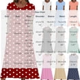 thumbnail image 3 of Ayolanni Short Sleeve Women Summer Dresses Crew Neck Polka Dots A-Line Maxi Dress Flowy Beach Pleated Boho Long Dress with Pockets White S, 3 of 5