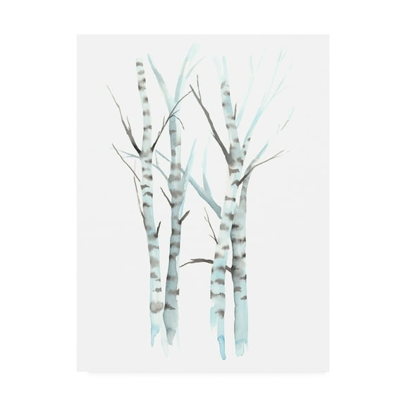 Trademark Fine Art 'Aquarelle Birches I' Canvas Art by Grace Popp