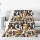 thumbnail image 1 of Balery Cute Dog Manta de Felpa Suave y Acogedora – Cobija de Franela Aterciopelada para Cama, Lavable y Cálida para Sofá, Mascotas, Transpirable-80"x60", 1 of 7