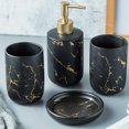 thumbnail image 1 of Juego de accesorios de baño, accesorios de baño elegantes de 4 piezas con dispensador de jabón de mármol, jabonera y taza para cepillo de dientes Xemadio LL-1325, 1 of 7
