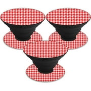 MightySkins POSOCK-Red Houndstooth Skin Decal Wrap for Pop Sockets Sticker - Pack of 3 - Red Houndstooth