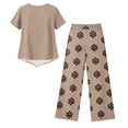 thumbnail image 6 of Womens Lounge 2 Piece Outfits Lounge Sets Printed Capris Top Wide Leg Crop Pants Travel Beach Vacation Clothes, 6 of 6