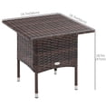 thumbnail image 2 of Brown 20" Outdoor Wicker Coffee Table - Patio Side Table with PE Rattan & Metal Frame for Garden, Balcony & Entryway - 19.7" x 19.7", 2 of 7