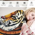 thumbnail image 3 of Orinice Tiger Flowers Warm Lightweight Blanket Soft Fleece Throw Blanket for All Seasons - Decorative Cow Gifts Blanket, Multiple Sizes Available 50x60in, 3 of 6