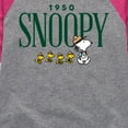 thumbnail image 3 of Peanuts - 1950's Camper Snoopy - Toddler And Youth Girls Raglan Graphic T-Shirt, 3 of 5