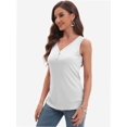 thumbnail image 3 of Womens Ribbed Knit Tank Tops V Neck Sleeveless, 3 of 6