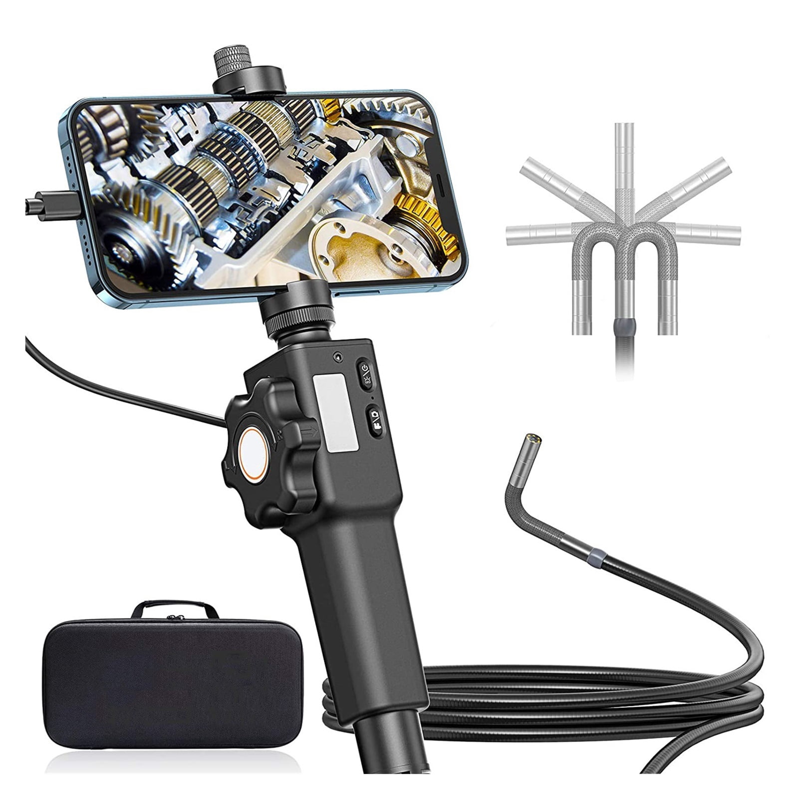 5.5MM/8.5MM Articulating Endoscope Visual Automotive Inspection Camera With 2-Ways &180 Degree Articulates Probe , User-Friendly Borescopes