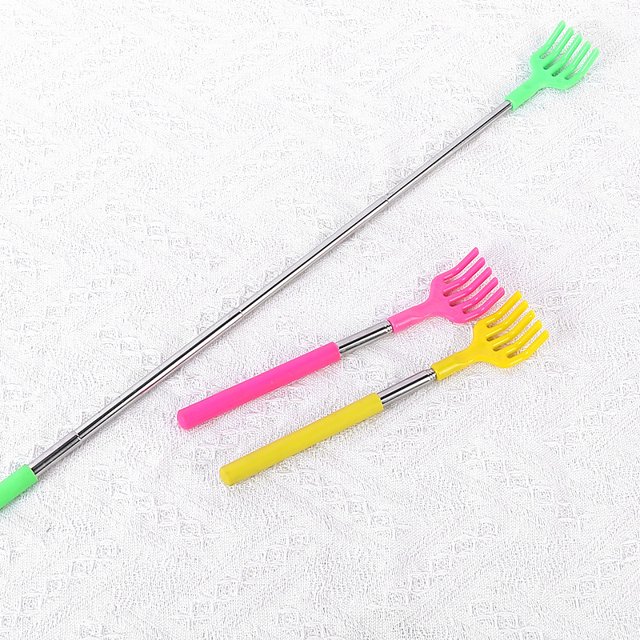 (3- Pack) Portable Extendable Telescopic Plastic Back Scratchers/Hand Massager/Backslap with Rubber Handles