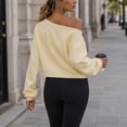 thumbnail image 5 of NominalSnug Cropped Sweatshirts for Women off Shoulder Long Sleeve Crop Top Fall Pullover Tops, 5 of 8