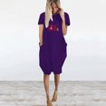 thumbnail image 3 of Qiopertar Robe d'Été Mode Femme Imprimée Décontractée Manches Courtes avec Poche Col Rond Grandes Économies de Vacances! Moins de 5$ jusqu'à 90 % de Réduction, 3 of 6