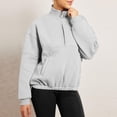 thumbnail image 5 of Under 10$ Buigttklop Women'S Casual Hoodless Sweatshirts Long Sleeve Half Zippered Hooded Collar Shirt, 5 of 6