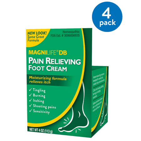 (4 Pack) Magnilife DB Pain Relieving Foot Cream, 4 (Best Foot Cream For Diabetics)