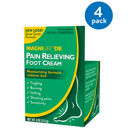 (4 Pack) Magnilife DB Pain Relieving Foot Cream, 4 (Best Peppermint Foot Cream)