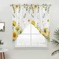 thumbnail image 3 of Summer Floral Swag Valances for Windows 2 Pack Watercolor Rustic Farmhouse Sunflower Eucalyptus Leaves Swag Kitchen Curtains 63 Inches Long Rod Pocket Short Window Treatment for Kitchen 36"x63", 3 of 9