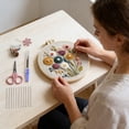 thumbnail image 4 of 2Pack Embroidery Kit For Beginners Cross Stitch Kits Needlepoint Set Colorful Flowers Patterns Embroidery Thread Kit For Craft Lover Hand Stitch With Threads Hoop Fabric-Floral, 4 of 4