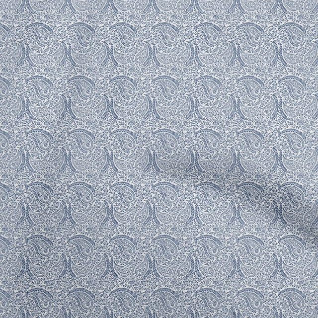 oneOone Velvet White Fabric Paisley Craft Projects Decor Fabric Printed By The Yard 58 Inch Wide