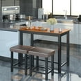 thumbnail image 4 of Costway 3 Piece Pub Table Set Counter Height Kitchen Breakfast Bar Dining Table w/Stools, 4 of 10