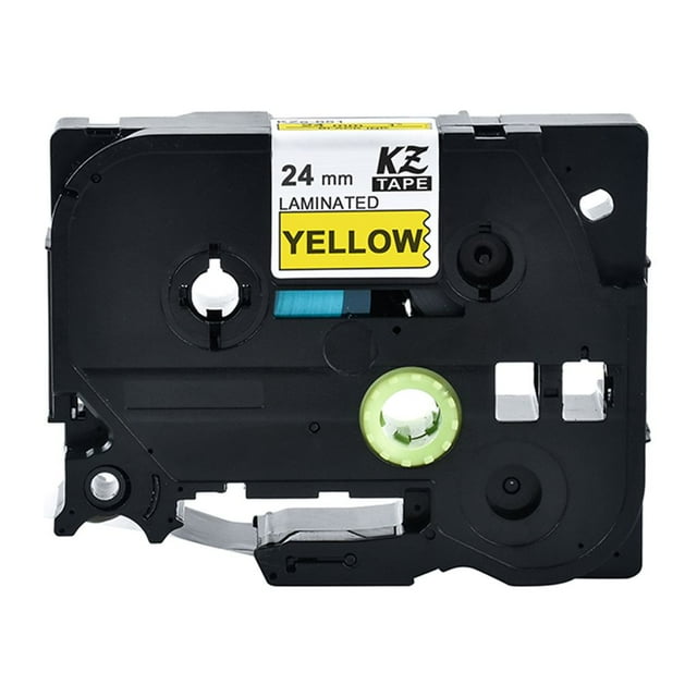 tamizeot Replacement For P-Touch 24mm 8m Label Replacement For Printer Ribbon Laminated Colored Maker Tape Kze-651 black on yellow