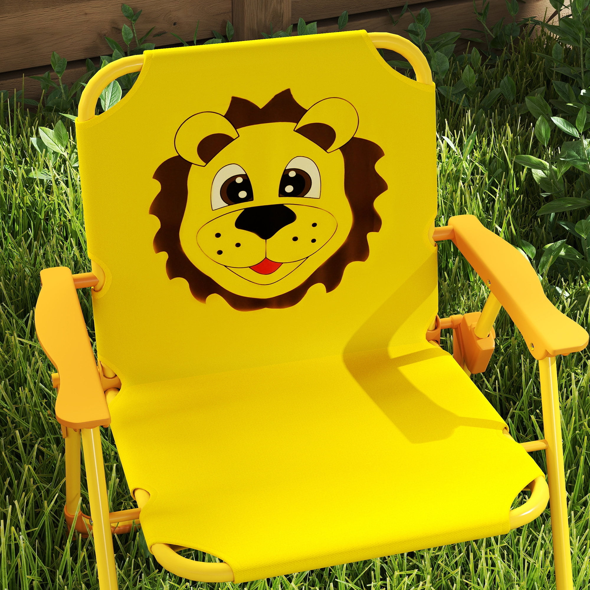 Qaba Kids Picnic Table and Chair Set, Bee Pattern Outdoor Activity Table with Foldable Chairs, Height Adjustable Umbrella for Backyard, Garden, Yellow