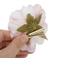 thumbnail image 4 of Unique Bargains 2 Pcs Hair Clip Grace Artificial Flower Peony Duckbill Clip Purple Pink, 4 of 5