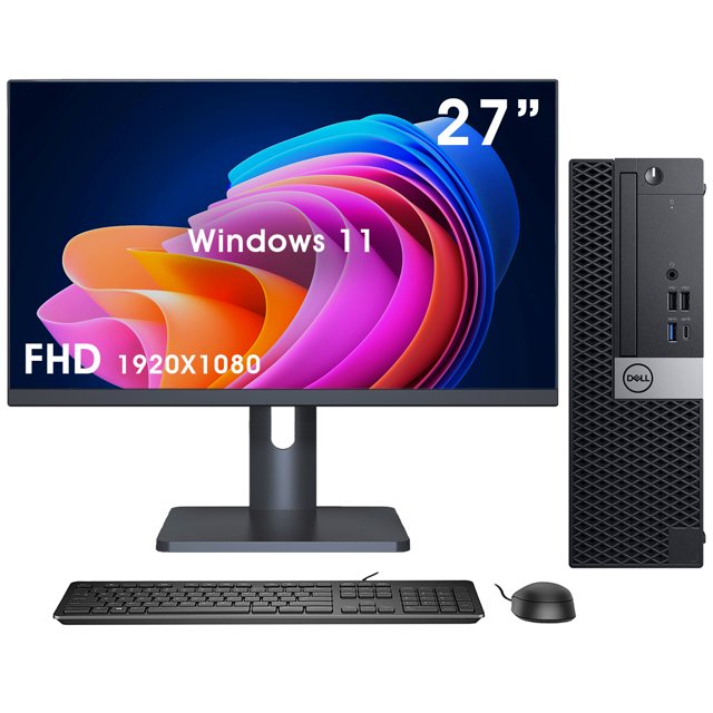 Ordinateur de Bureau Dell OptiPlex 7070 SFF avec Nouveau Moniteur FHD 27 Pouces Haute Performance /intel Core I5/ 512 Go M.2 NVMe Ssd/ 16 Go DDR4 Ram/ Windows 11 Pro/ Haut-Parleur RGB, Grade A