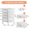 thumbnail image 2 of Rolling Utility Cart with 4 Drawers, Craft Organizer and Storage Carts with DIY Divider, Lockable Wheels Storage Organizer for Art Supplies, Store for Brushes & Paints & Artifacts, White, 2 of 16