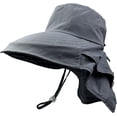 thumbnail image 4 of Chapeaux de Soleil pour Femmes Protection UV Pliable Large Bord Trou Queue de Cheval Été Hommes Chapeaux de Plage avec Rabat de Cou, 4 of 5