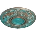 thumbnail image 3 of Ekena Millwork 13"OD x 1 3/8"P Whitman Ceiling Medallion (For Canopies up to 3 3/4"), Hand-Painted Copper Green Patina, 3 of 5