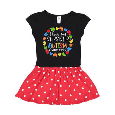 

Inktastic I Love my Stepsister Autism Awareness Gift Toddler Girl Dress