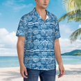 thumbnail image 2 of KLL Men's Hawaiian Shirt Short Sleeve Button Down Beach Shirts-Shell, 2 of 5