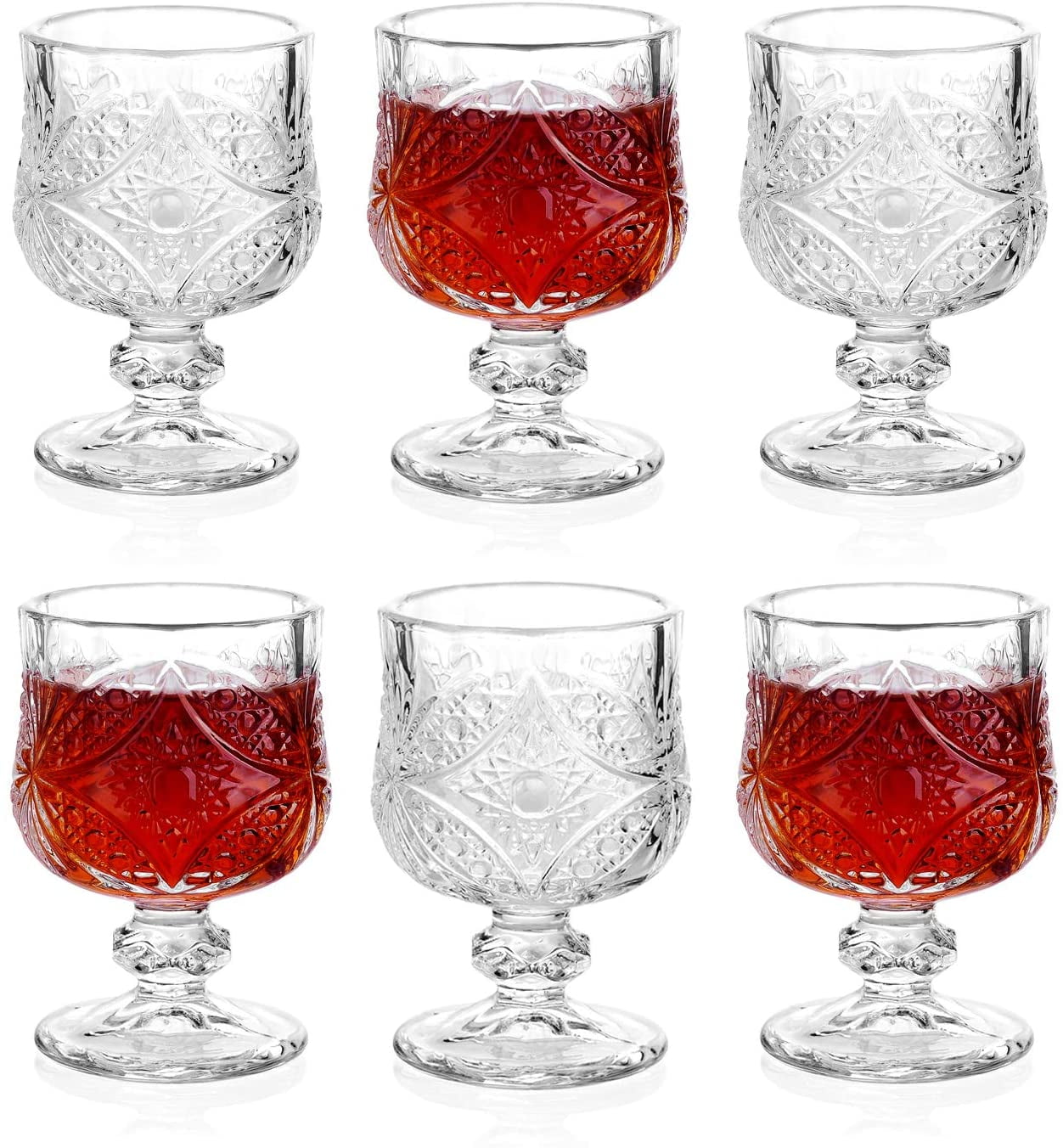 Cocktail Glasses/Liquor Glasses/1.75oz Mini Shot Glass Set of 6/Fancy