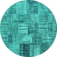 thumbnail image 1 of Ahgly Company Machine Washable Indoor Round Persian Turquoise Blue Traditional Area Rugs, 7' Round, 1 of 4