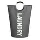 thumbnail image 1 of Cesta de lavandería grande 115L con manijas de papelera gris Sunnimix Cesto de la ropa, 1 of 7