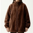 thumbnail image 7 of Luvrsol Women's Short Stand Collar Fleece Zip Up Jacket, Long Sleeve Casual Plush Coat with Pockets S-2XL, 7 of 7