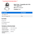 thumbnail image 2 of Water Pump - Compatible with 1995 - 1997 Jaguar XJ6 1996, 2 of 2