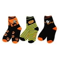 thumbnail image 3 of TeeHee Halloween Kids Cotton Fun Crew Socks 3-Pair Pack (6-8 Years, Witch Cat Ghost), 3 of 3